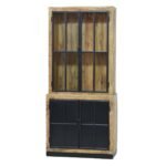 Mango Wood Display & Storage Cabinet with Metal Frame Doors