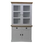 Classic White Buffet & Hutch Cabinet with Glass Doors