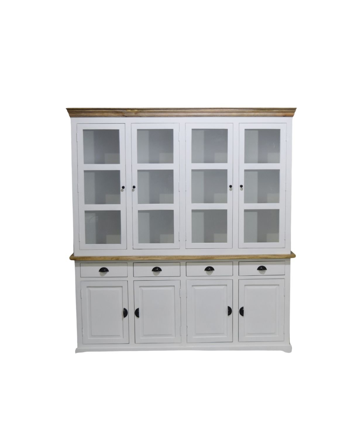 16 Grande Classic White Buffet & Hutch Cabinet with Glass Doors - Image 1