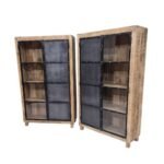 Mango Wood Buffet & Display Cabinet with Metal Panel Doors
