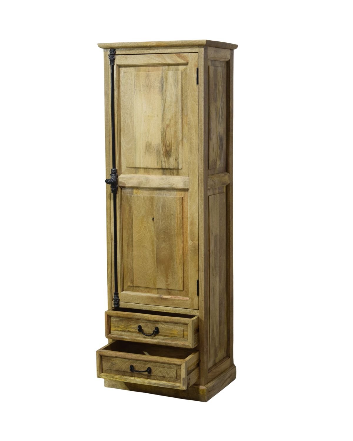 54 Rustic Mango Wood Tall Cabinet with Drawers - Image 1