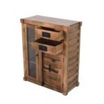 Industrial Mango Wood Container-Style Cabinet