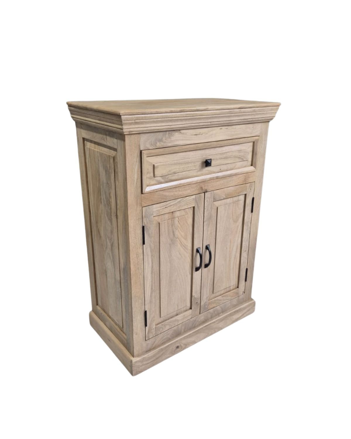 75 Classic Solid Wood 2-Door Cabinet with Drawer - Image 1