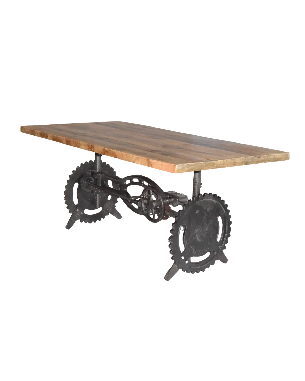 Crank Table -18 Industrial Gear Crank Dining Table - Image 1