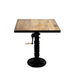 Classic Industrial Pedestal Crank Table