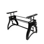 Industrial Crank Table with Curved Metal Legs
