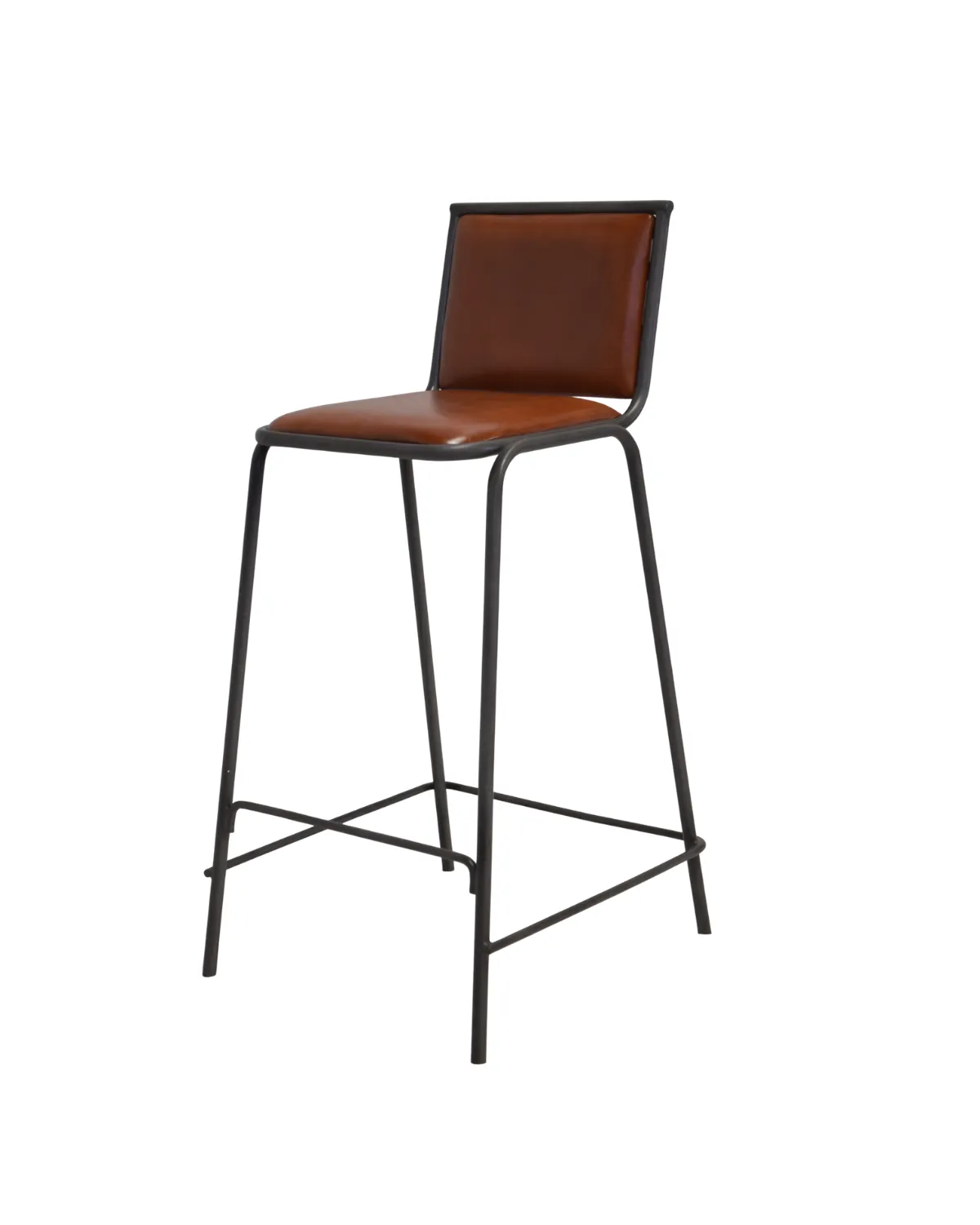 CH06 – Classic Leather Bar Stool Chair - Image 1