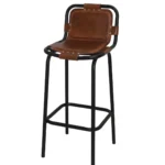 Industrial Leather High Back Stool