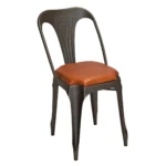 Retro Metal Chair with Cushion Seat