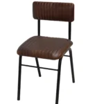 Ribbed Leather Industrial Chair