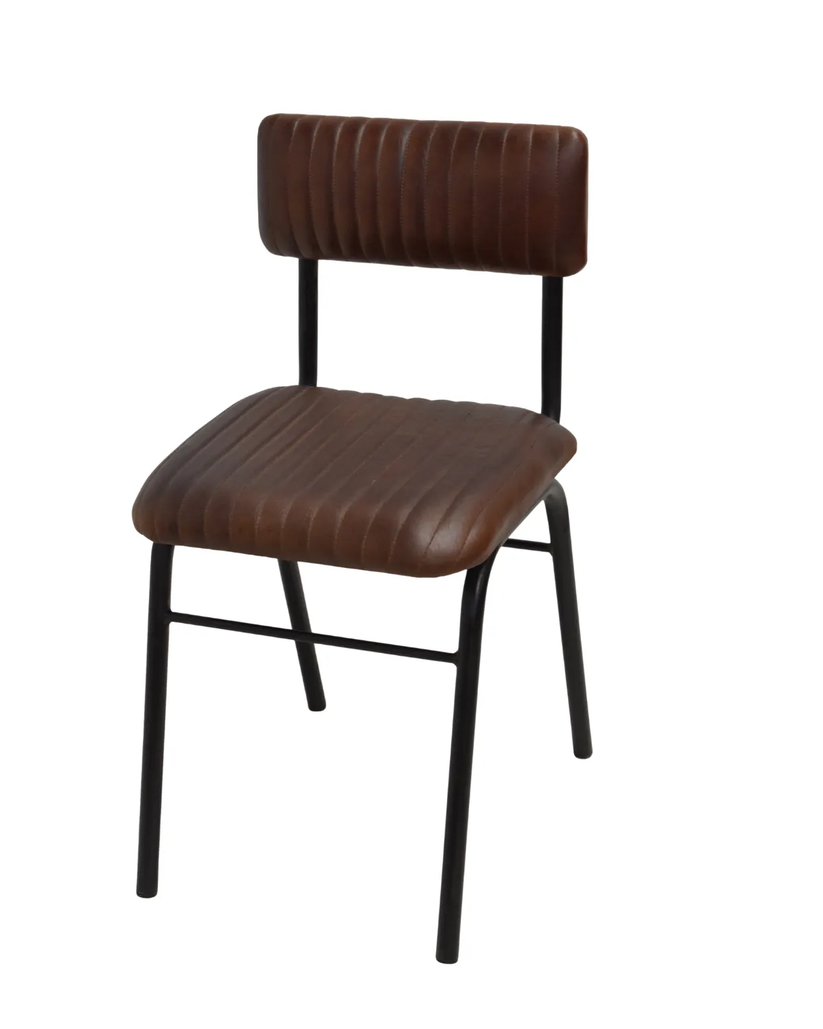 CH16 Ribbed Leather Industrial Chair - Image 1