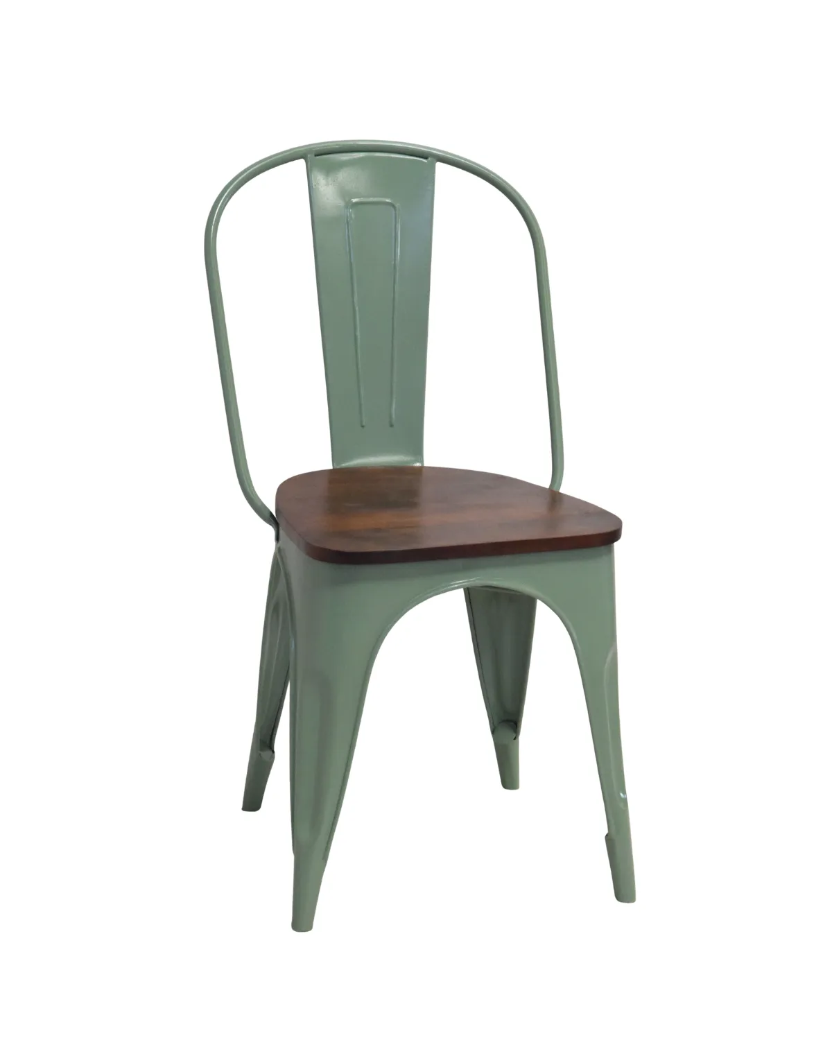 CH17 Sage Green Metal Dining Chair - Image 1