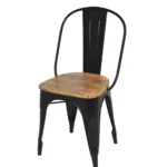 Industrial Wood Seat Backrest Chair