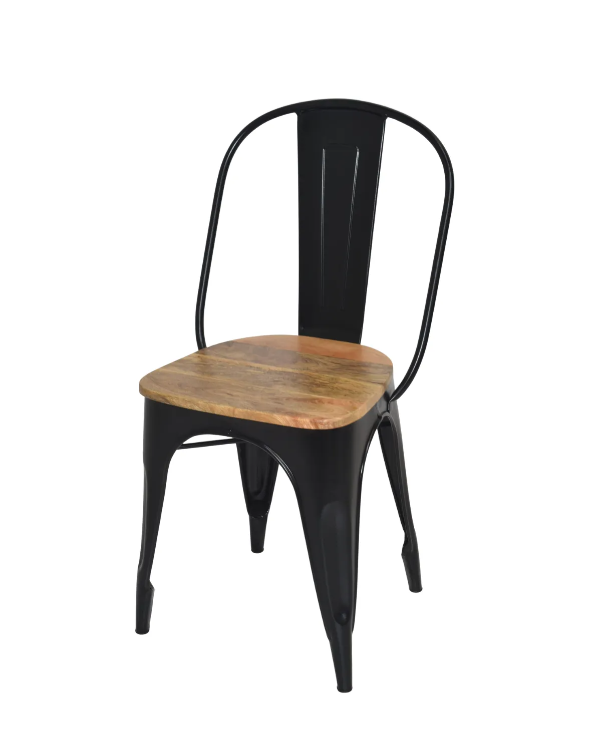 CH19 Industrial Wood Seat Backrest Chair - Image 1