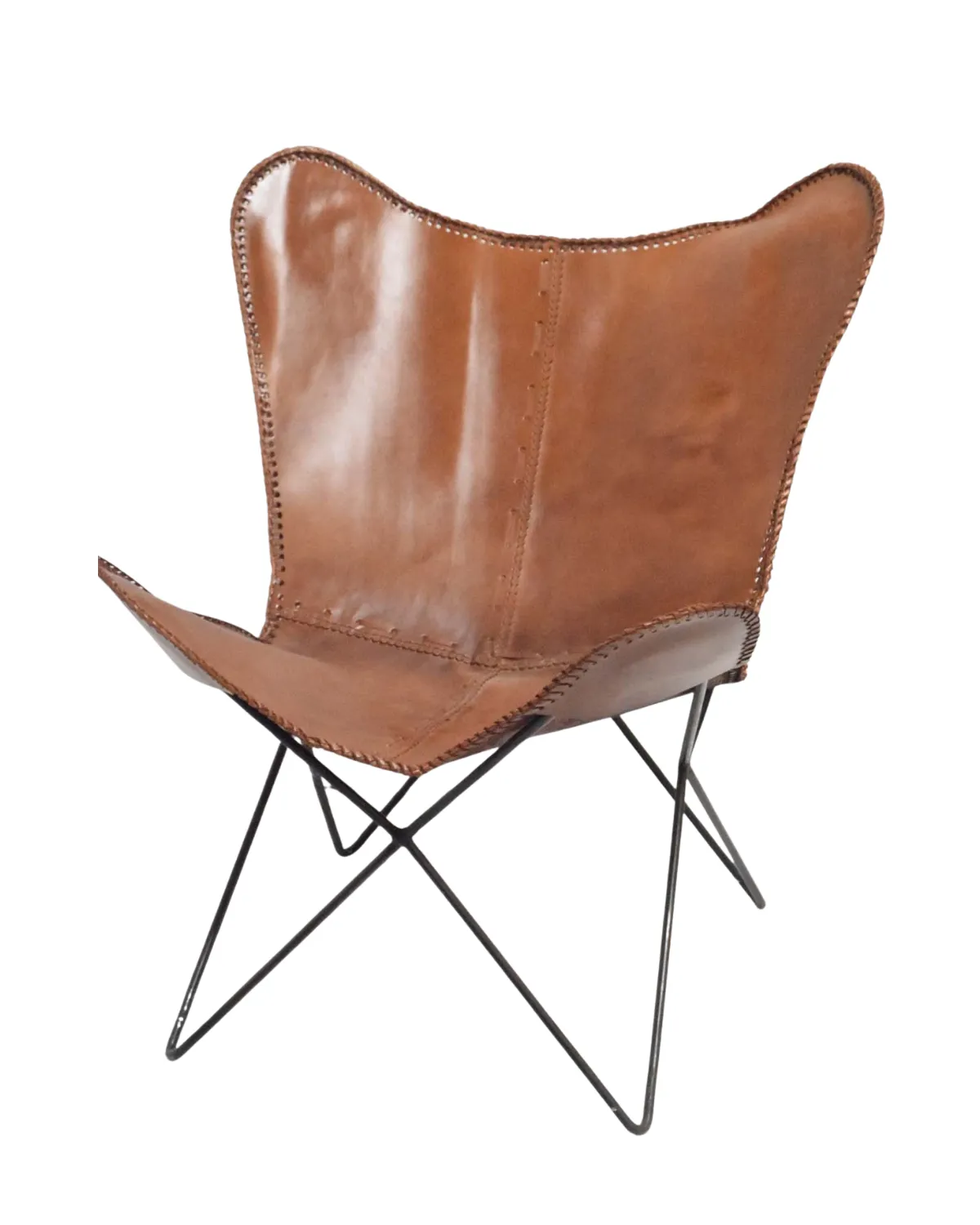 CH27 Classic Leather Butterfly Chair - Image 1