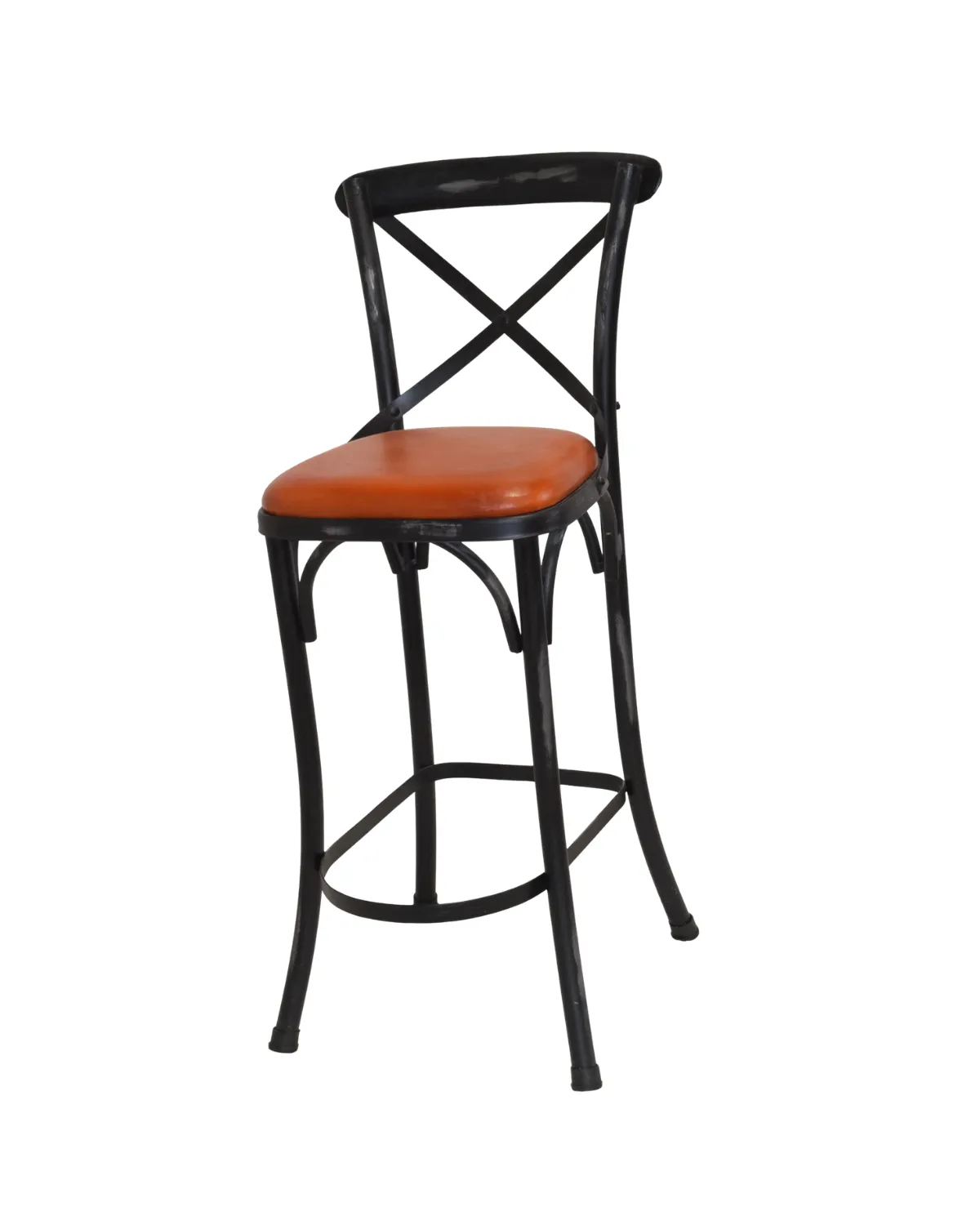 CH32 Industrial Leather Bar Stool - Image 1
