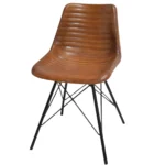 Ribbed Leather Bucket Chair