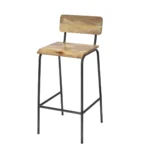 Rustic Wood & Metal Bar Stool