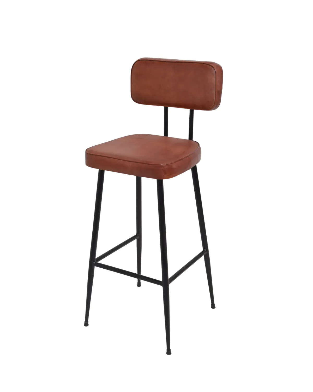 CH40 Minimalist Leather Backrest Bar Stool - Image 1