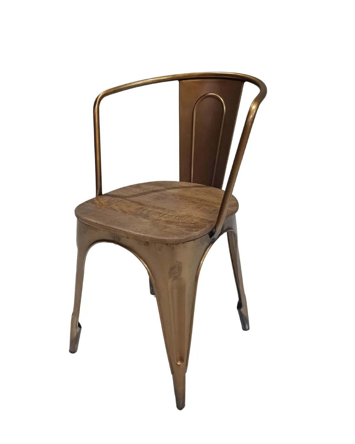 CH41 Vintage Metal & Leather Armchair - Image 1