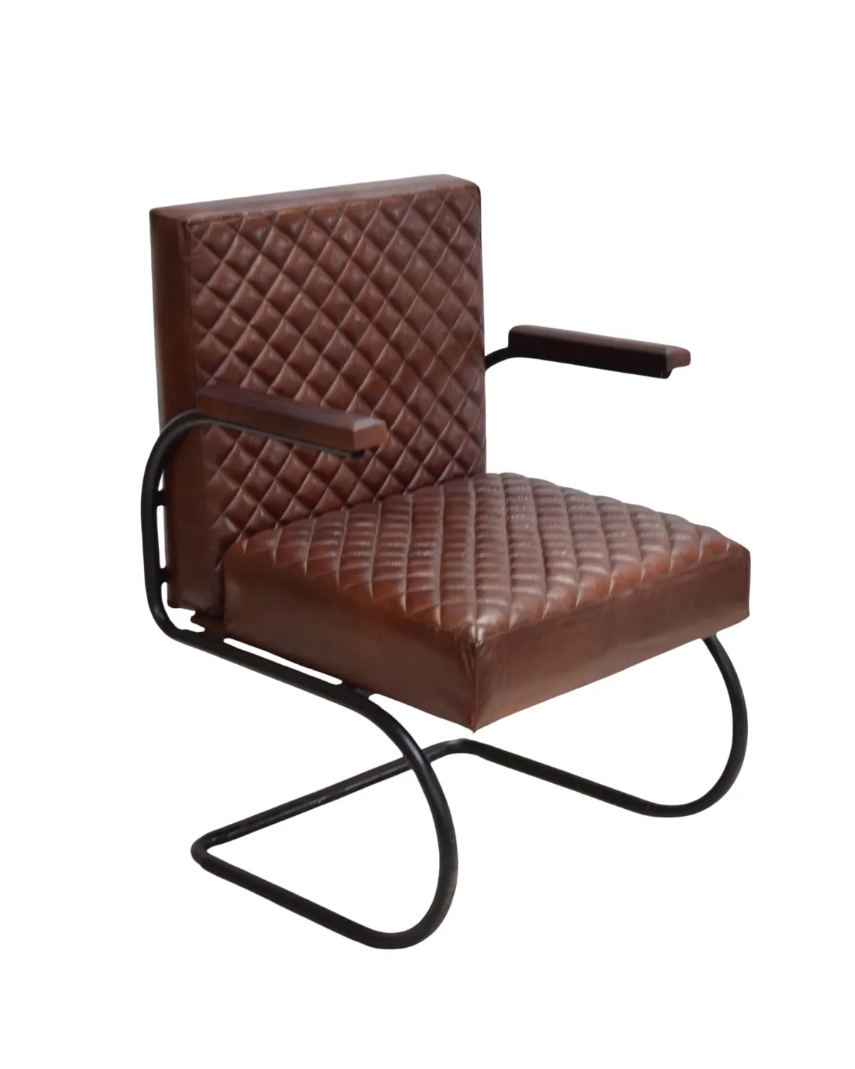 CH47 Quilted Leather Armchair - Image 1