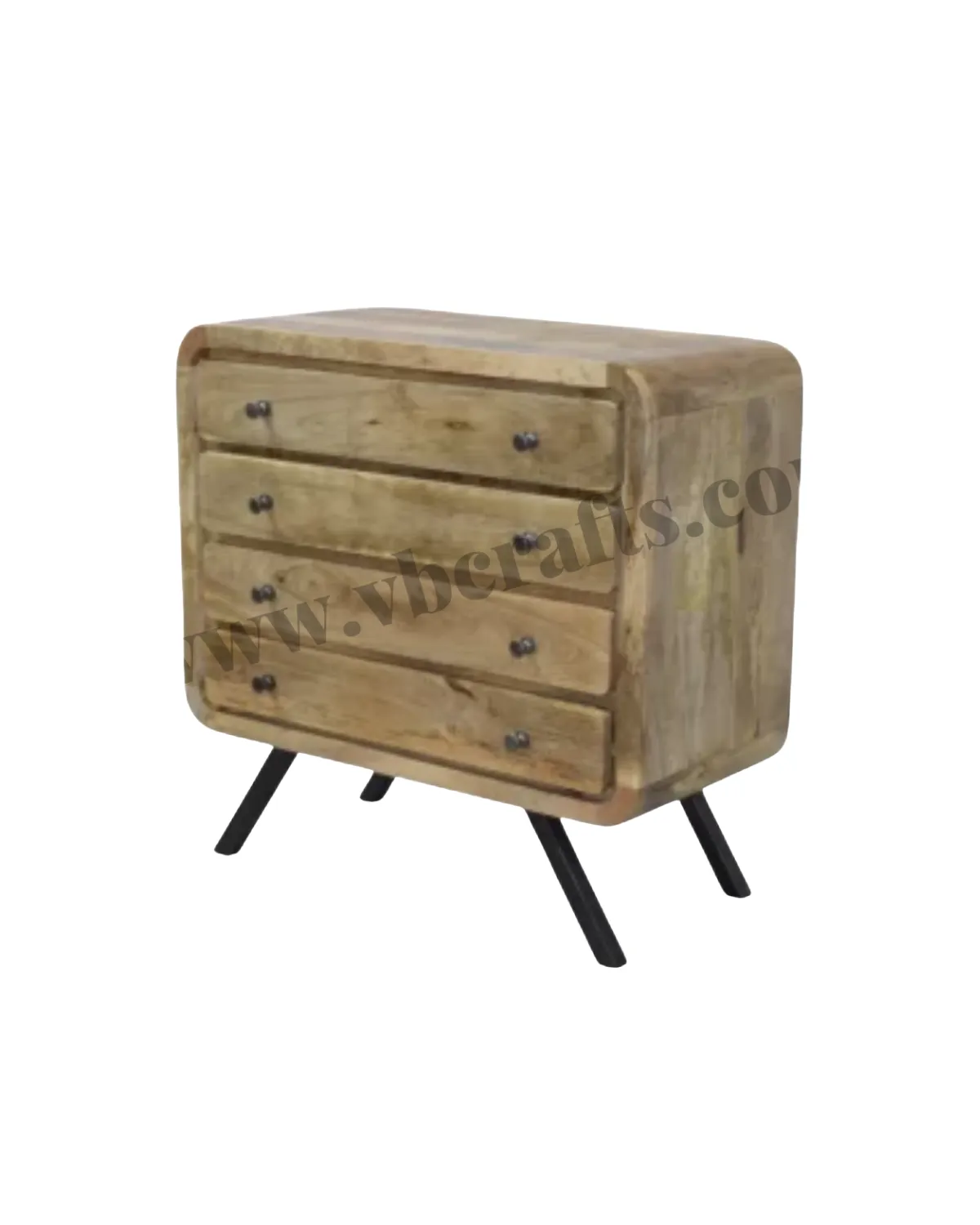 Drawer-07 Rustic Four-Drawer Wooden Chest - Image 1