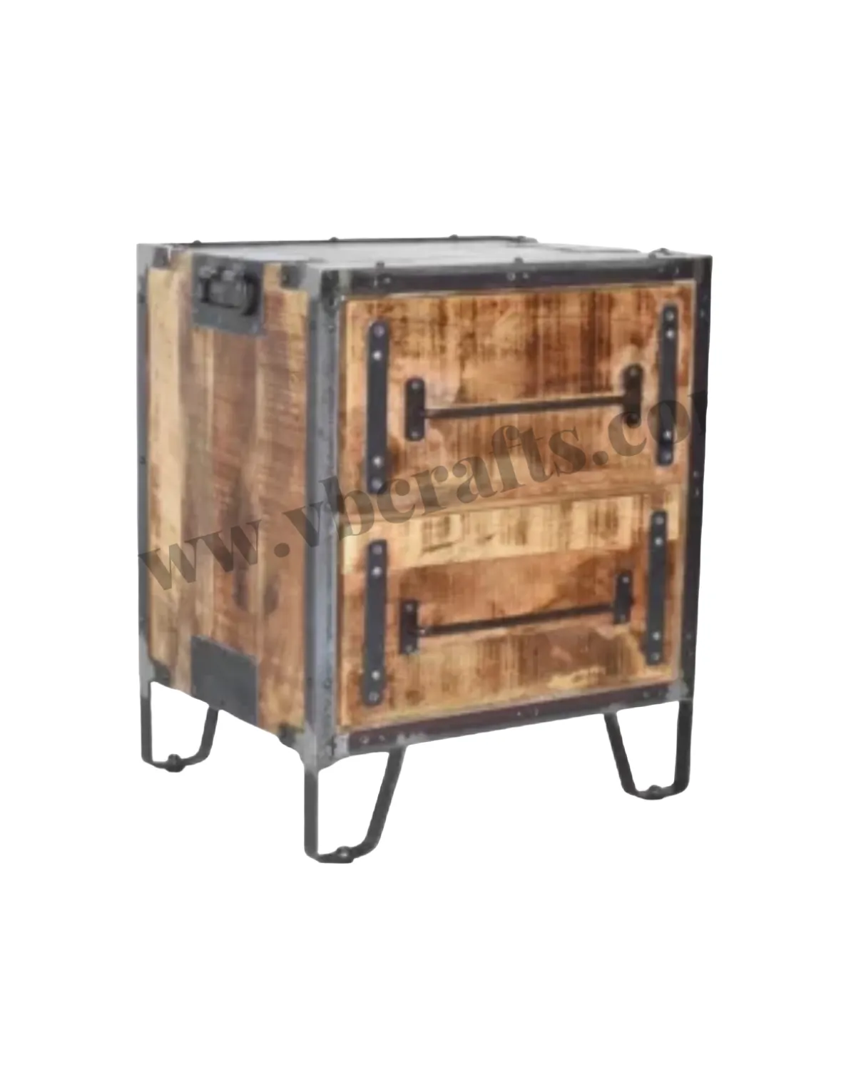 Drawer-08 Rustic Industrial Two-Drawer Chest - Image 1
