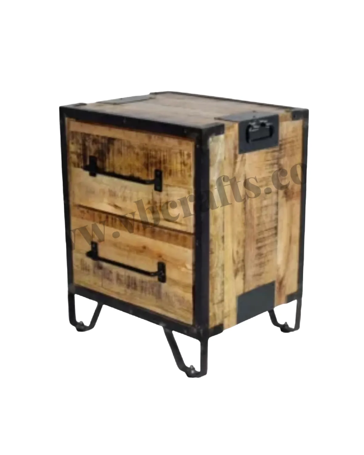 Drawer-10 Rustic Industrial Twin-Drawer Cabinet - Image 1