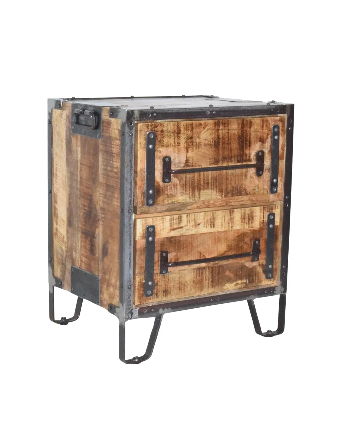 Drawer-12 Vintage Industrial Two-Drawer Cabinet - Image 1