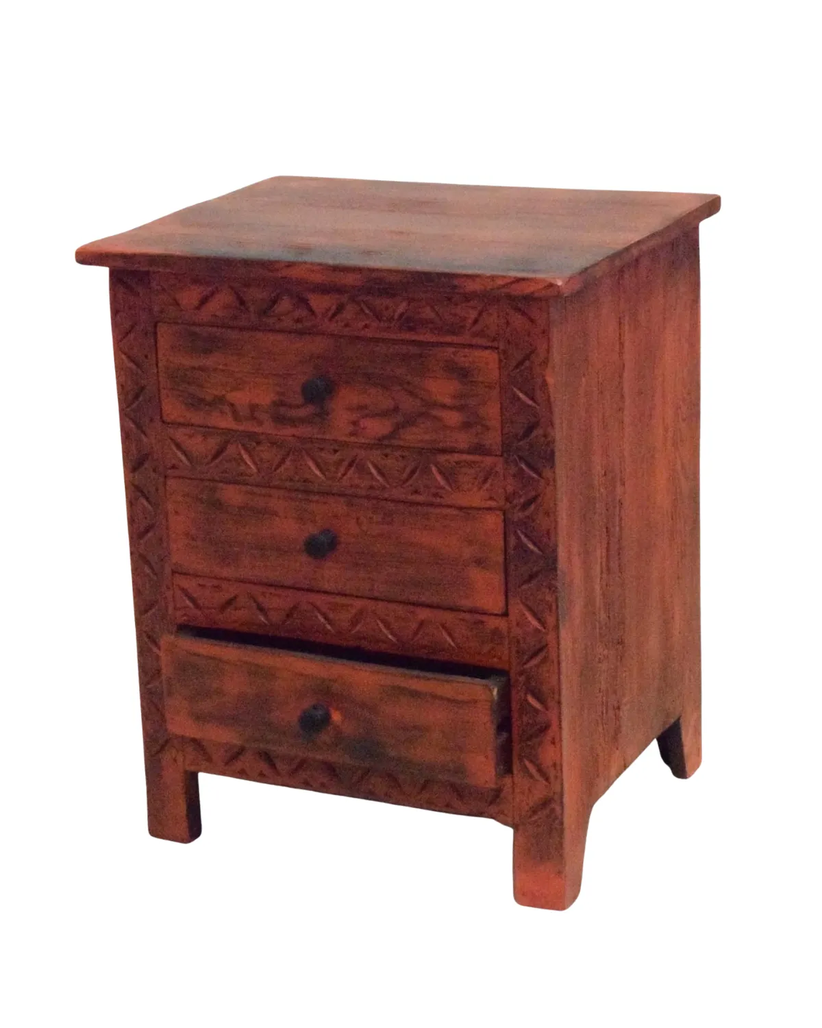Drawer-21 Rustic Artisan 3-Drawer Cabinet - Image 1