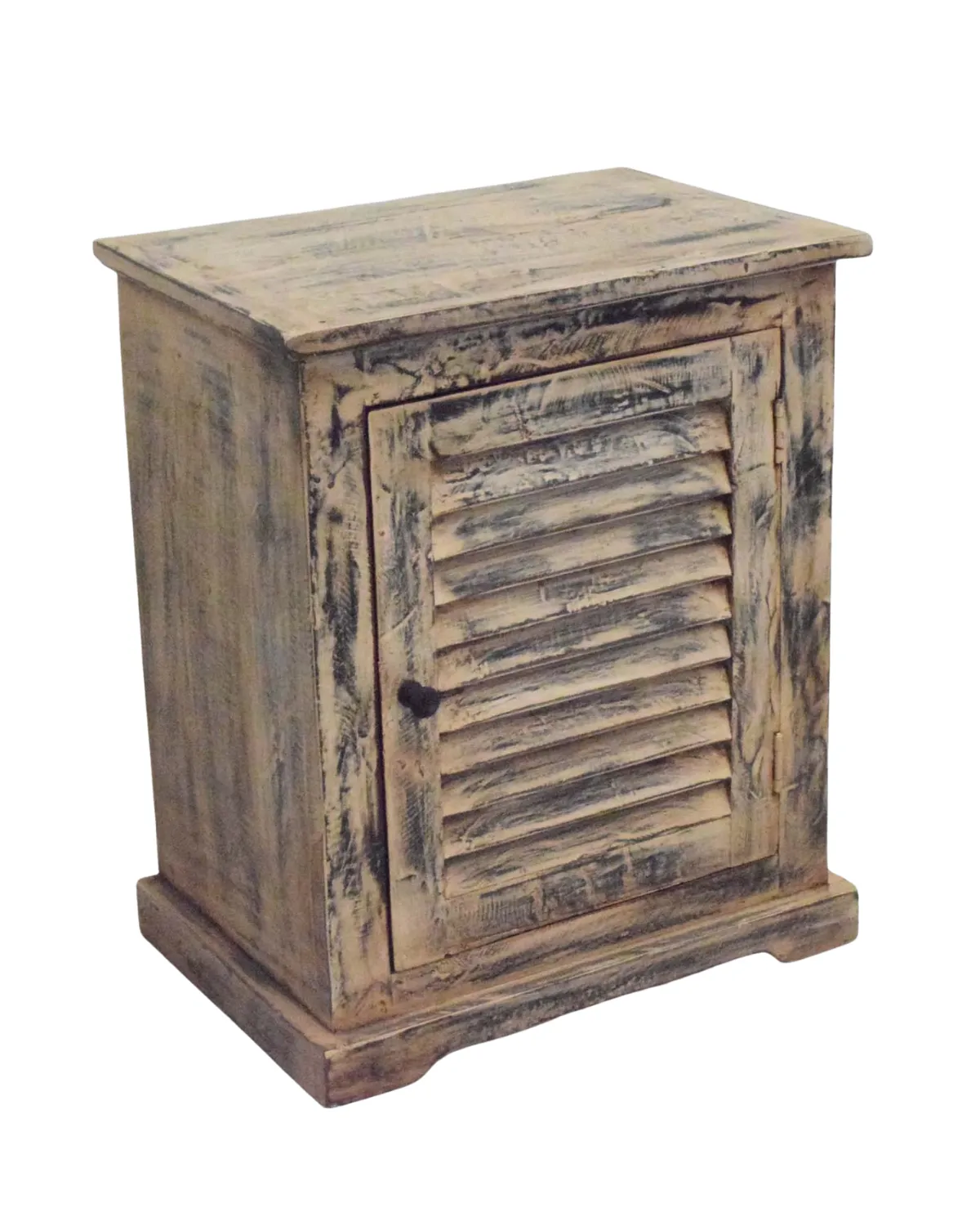 Drawer-22 Vintage Shutter 1-Drawer Cabinet - Image 1