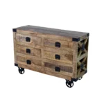 Rustic Industrial Six-Drawer Chest