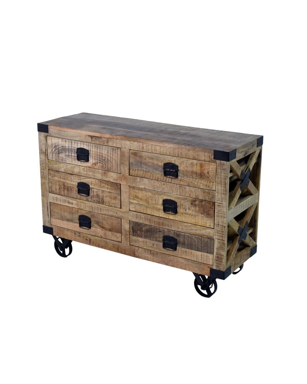 Drawer-34 Rustic Industrial Six-Drawer Chest - Image 1