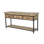 Rustic Wooden Console Table with Drawers