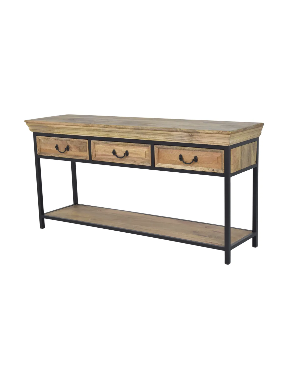 MSC-07 Rustic Wooden Console Table with Drawers - Image 1