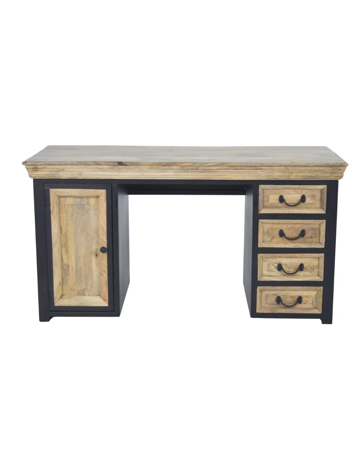 MSC-08 Rustic Wooden Work Desk with Storage - Image 1