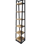 Tall Industrial Wooden Display Shelf