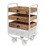 Rustic Wooden Drawer Trolley