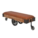 Vintage Industrial Wheel Bench