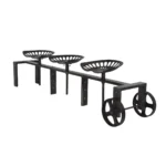 Industrial Three-Seater Wheel Bench