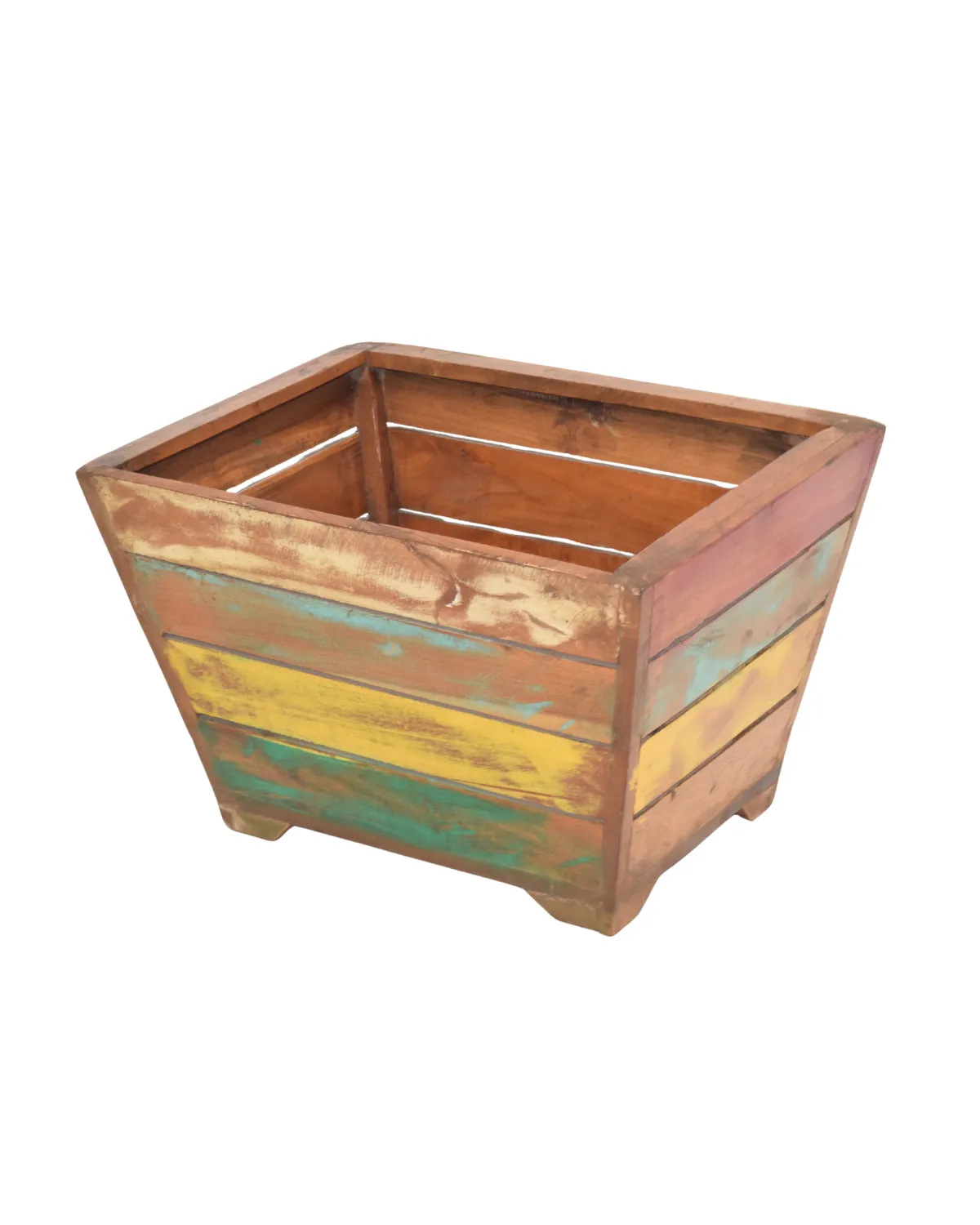 MSC-34 Rustic Reclaimed Wood Storage Planter Box - Image 1