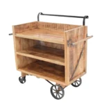 Rustic Wooden Industrial Service Trolley