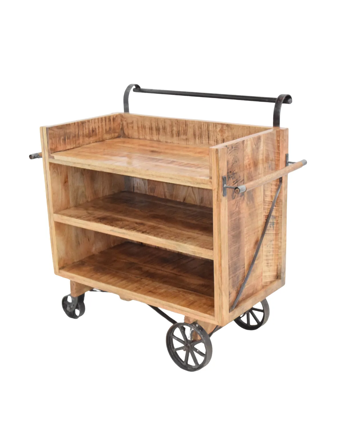 MSC-35 Rustic Wooden Industrial Service Trolley - Image 1
