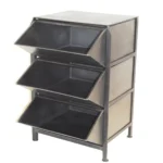 Industrial Metal Three-Drawer Filing Cabinet