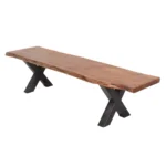 Rustic Live Edge Wooden Bench