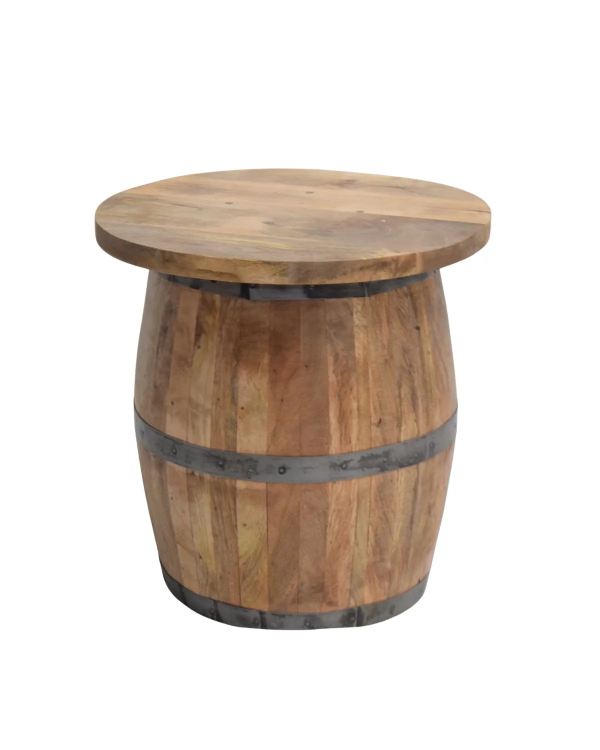 MSC-57 Barrel Style Wooden Side Table - Image 1