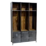 Industrial Metal & Wood Locker Cabinet