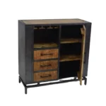 Industrial Wood & Metal Storage Cabinet