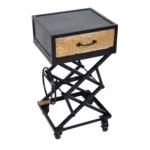 Industrial Crank Lift Side Table