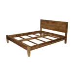 Rustic Wooden Platform Bed